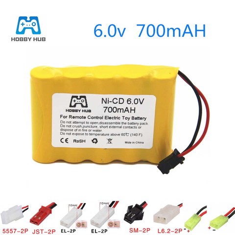 Batería de NI-CD AA de 6,0 v y 700mah para coche de RC, camión, barco, batería recargable, Control remoto, juguetes eléctricos, batería nicd de 6 v ► Foto 1/4