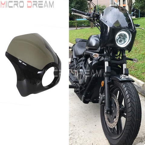 Cubierta de carenado para faro de motocicleta, parabrisas de humo ABS de 5,75 pulgadas para Harley Softail, Fat Boy, Sportster xl883, xl1200, Dyna 1988-19 ► Foto 1/6