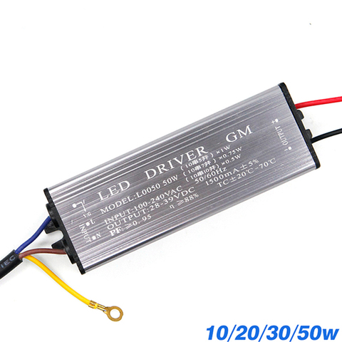 YNL controlador de LED, 10W 20W 30W 50W adaptador transformador AC100V-265V a DC 20-38V interruptor de alta calidad fuente de alimentación IP67 para reflector ► Foto 1/6