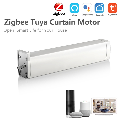 Zigbee-Motor de cortina eléctrica inteligente para el hogar dispositivo de Control remoto para Control de estado de la cortina motorizada automática con aplicación de sincronización para Alexa y Google Home ► Foto 1/6