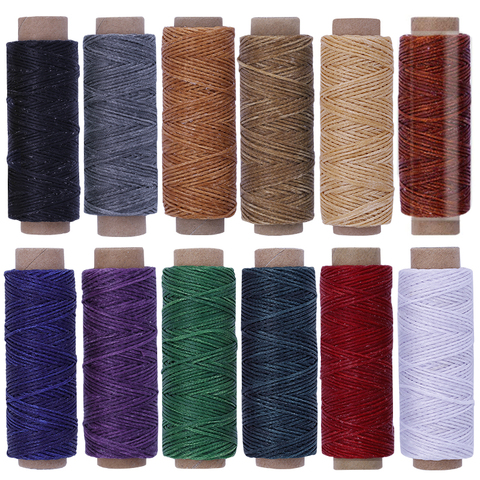 LMDZ-hilo de coser de cuero encerados lisos, herramienta de artesanía para manualidades, hilo de costura encerados lisos, accesorios, 12 Uds. ► Foto 1/6