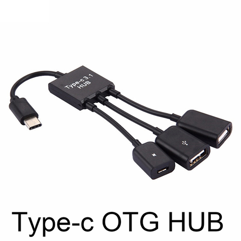 Adaptador de Cable de DE PUERTO OTG de carga de alta velocidad 3 en 1 USB 3,1 tipo C a Micro USB 2,0 ► Foto 1/4