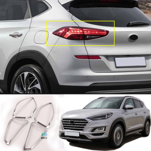 Para Hyundai Tucson 2022 de 2022 de 2022 ABS cromado luz para faro trasero cubierta Trim 4 Uds ► Foto 1/6