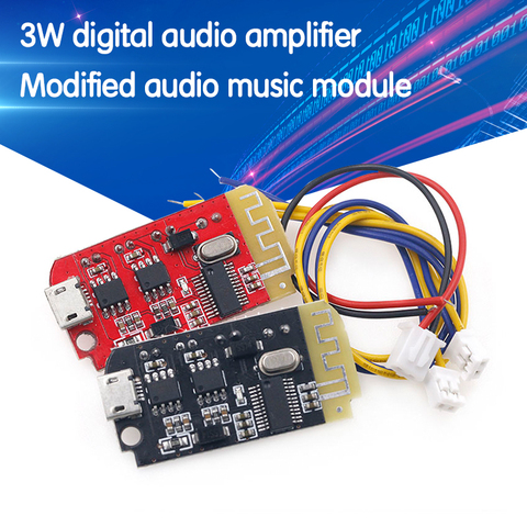 DC 3,7 V 5V 3W Digital Placa de amplificador de Audio doble Dual de Bluetooth altavoz modificación música de sonido módulo Micro USB DIY ► Foto 1/6