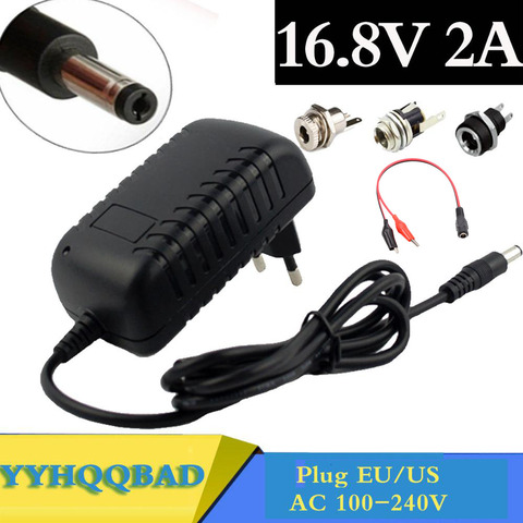 16,8 V 2A cargador de batería Li-ion de 14,4 V 18650 batería de litio de 5,5mm x 2,1mm alimentación DC Jack conector hembra de montaje en Panel ► Foto 1/6