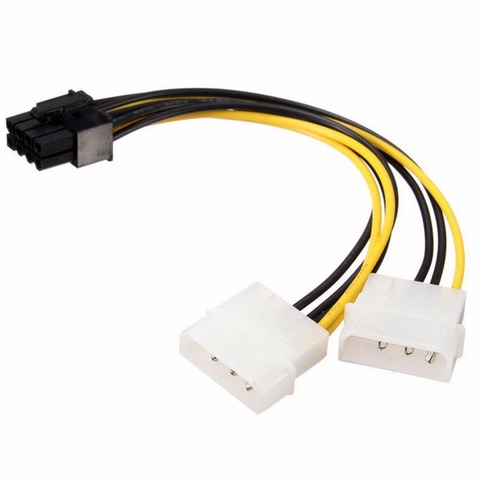 Cable de alimentación de 8 pines a 4 pines para tarjeta de vídeo, adaptador de Cable de alimentación para tarjeta gráfica Molex, PCI Express a Dual, 1 unidad ► Foto 1/6