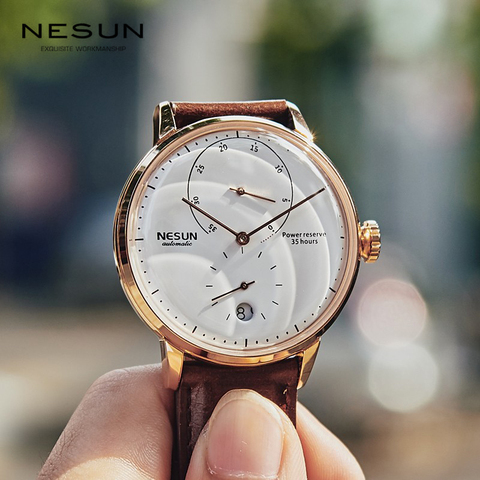 Nesun-Reloj de pulsera para hombre, accesorio Masculino de pulsera resistente al agua con mecanismo automático, complemento mecánico de marca lujosa de Suiza ► Foto 1/6