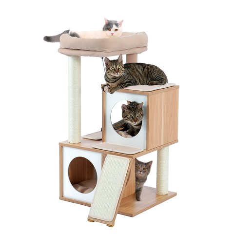 Torre de rascado con cubierta de Sisal para gatos, espacioso condominio y percha grande para gatos pequeños a medianos, envío directo ► Foto 1/6