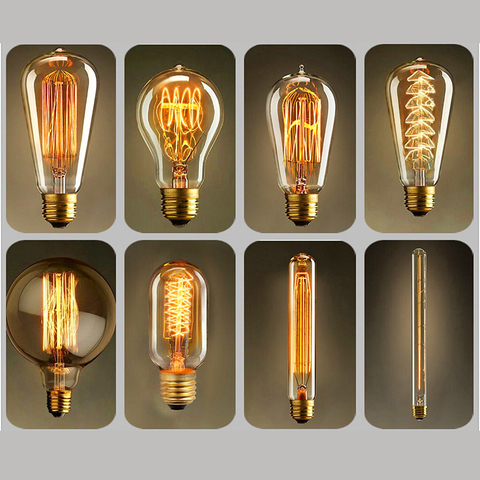 Bombilla Edison Retro regulable E27 40W 110V 220V ampolla Retro lámpara incandescente filamento Vintage Lámpara decorativa ► Foto 1/6