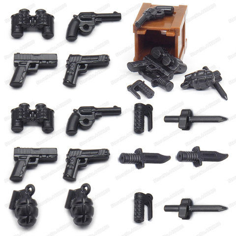 Armas bloques de construcción militares especiales policía figuras Mini base armas de fuego modelo fuerza Pubg Ww2 Moc niño regalo de Navidad juguete ► Foto 1/6
