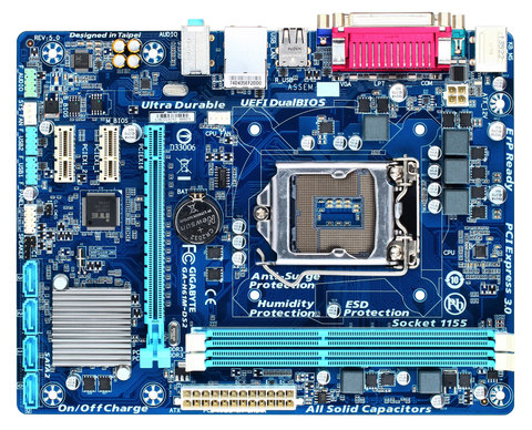 La placa de escritorio H61M-DS2 de GIGABYTE usada es compatible con los procesadores Intel LGA1155 de tercera generación 22nm y de segunda generación Core ► Foto 1/3