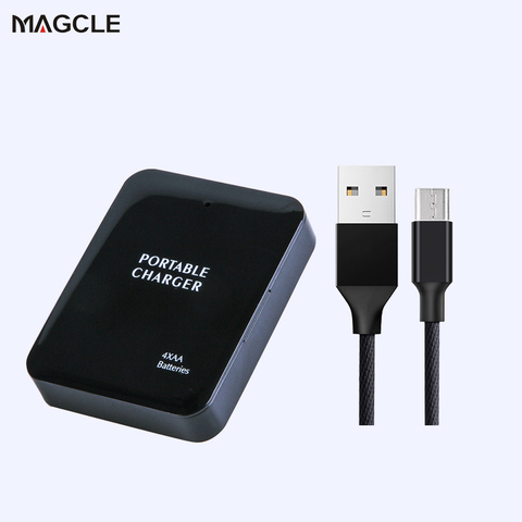 Cargador de Banco de energía USB de emergencia de batería AA 4X, cargador portátil para teléfono + Cable 2A, Envío Gratis ► Foto 1/6