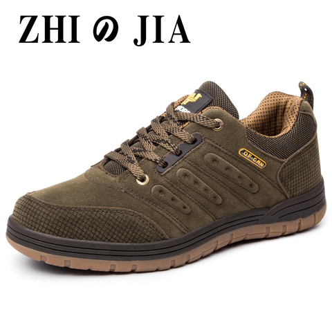 Zapatos de senderismo de estilo clásico para hombre, zapatillas deportivas con cordones, resistentes al desgaste, para correr al aire libre, senderismo y acampada, novedad ► Foto 1/6