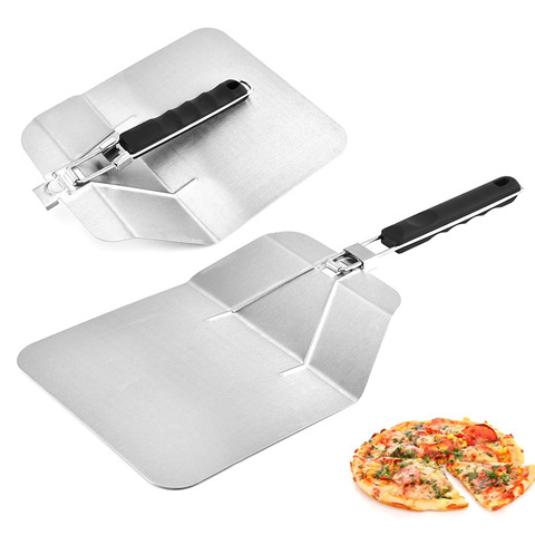 Pala de Pizza plegable de acero inoxidable, herramientas de transferencia con Mango antideslizante, accesorios para hornear pasteles cuadrados ► Foto 1/1