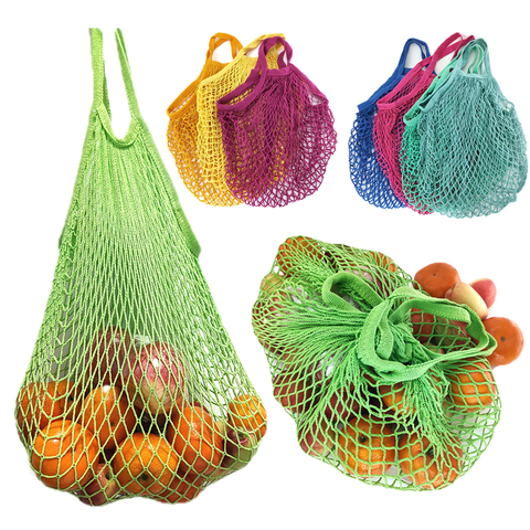 Bolsas de malla reutilizables para frutas y verduras, bolsas lavables y ecológicas para almacenamiento de compras, juguetes y artículos diversos ► Foto 1/3