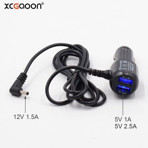 XCGaoon-puerto de carga de 1,5 metros, 12V, 1,5a de diámetro, 3,5mm, con cargador USB Dual de 5V y 3,5a para Detector de Radar para coche y cámara GPS ► Foto 1/6