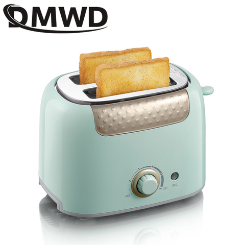 DMWD-tostadora doméstica con 2 ranuras para rebanadas, máquina automática de desayuno multifuncional, para hornear pan, 680W, fabricante de tostadas, EU y US ► Foto 1/4