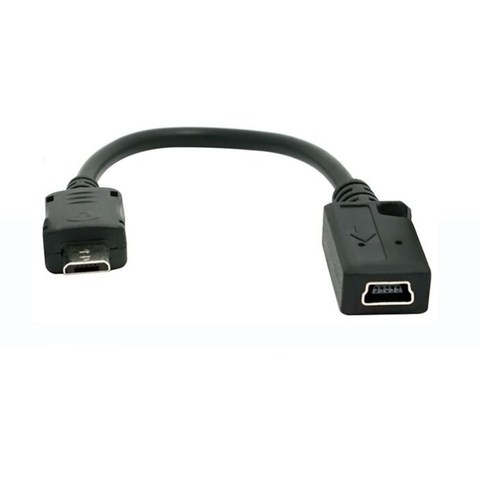 10cm Mini USB conector hembra a Micro USB conector macho Cable DE TRANSFERENCIA DE DATOS para teléfonos MP3 MP4 0,1 M Color negro ► Foto 1/1