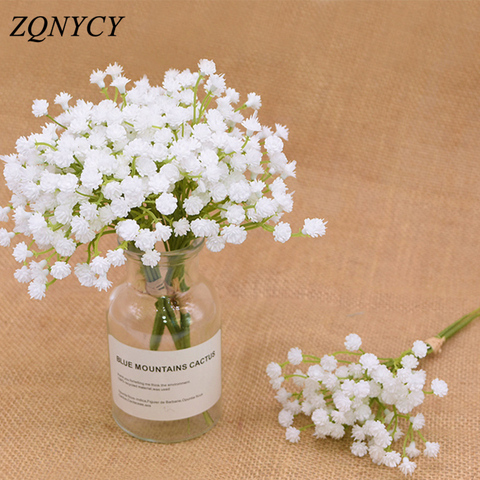 20cm blanco Gypsophila flores artificiales de boda flores ramo bricolaje decoración arreglo de respiración de los bebés falsa flor Decoración de casa ► Foto 1/6