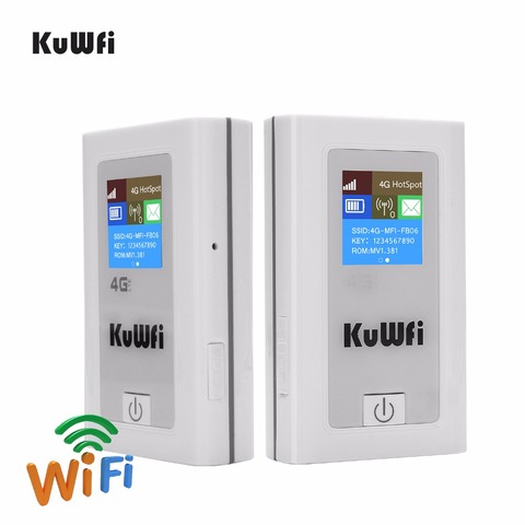 KuWFi-Banco de energía 4G LTE Router 3G/4G tarjeta Sim/tarjeta TF Wifi Router de bolsillo 150Mbps CAT4 móvil WiFi Punto de Acceso con ranura para tarjeta SIM ► Foto 1/6