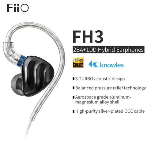 FiiO FH3 auriculares HiFi intrauditivos de Triple accionamiento con alta resolución, sonido de graves, alta fidelidad para teléfonos inteligentes/PC ► Foto 1/6