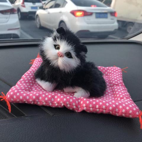 Simulación realista lindo gatito gato sonido muñeco de juguete de peluche con Cat muñecas de dormir alfombra hogar Decoración niños niñas regalo ► Foto 1/6