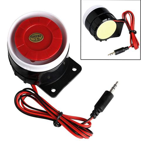 Mini bocina de sirena con cable para seguridad del hogar, sistema de alarma de sonido compacto de 120dB, cc 12V, para interior ► Foto 1/6