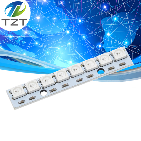 TZT Stick-luces LED de 8 canales WS2812 5050 RGB, placa de desarrollo integrada a todo color ► Foto 1/6