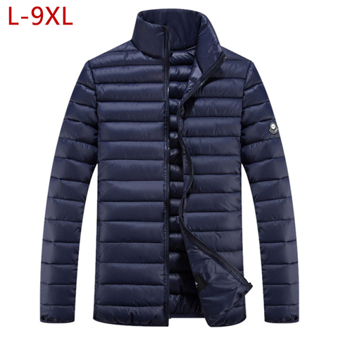 De talla grande 9XL corto cálido grueso prendas de vestir Softshell chaqueta de invierno para hombre abrigo ultraligero abajo Parkas abrigo 5XL 6XL 7XL 8XL ► Foto 1/6