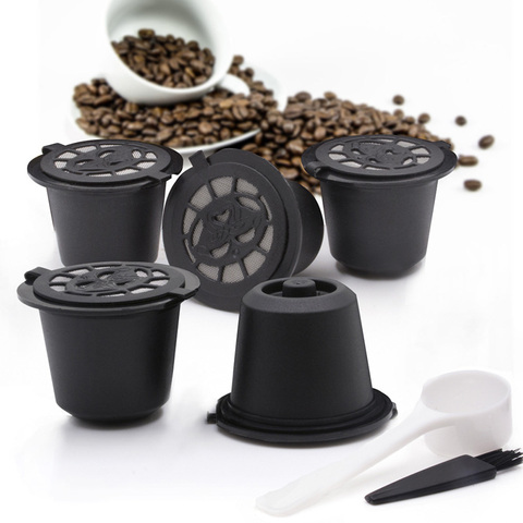 Nespresso cápsula-taza de café rellenable, cápsula de café reutilizable, cuchara, cepillo, filtros de café, accesorios de café, 1/3 Uds. ► Foto 1/6