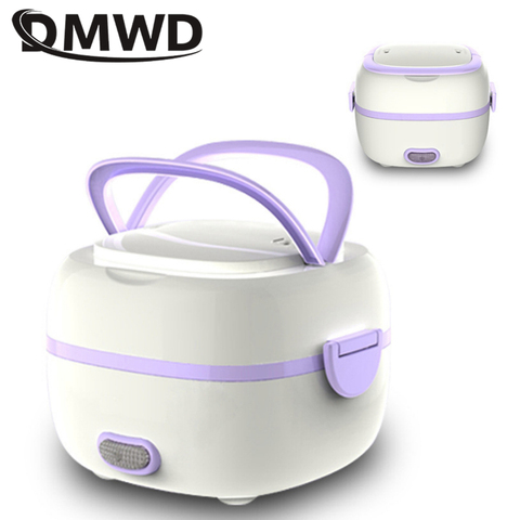 DMWD-mini fiambrera eléctrica de arroz, termostato de calefacción de comida portátil, contenedor calentador de alimentos, revestimiento de acero inoxidable, US ► Foto 1/6