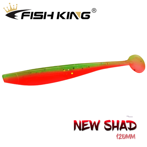 Peces rey nuevo Shad 4 unids/pack de Señuelos de Pesca de atraer a 120mm/6,0g carpa Wobblers de cebo Pike bajo cebos artificiales ► Foto 1/6