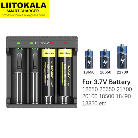 LiitoKala-cargador de batería recargable, Lii-L4, Lii-L2, Lii-202, Lii-402, 18650, 3,7 V, 18350, 18650, 26650, 21700, 14500 ► Foto 1/6