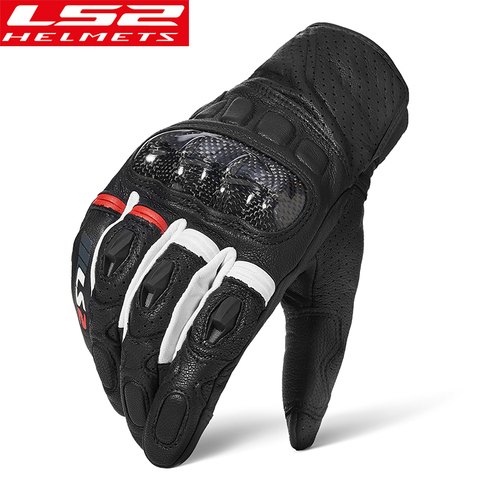 LS2-guantes de motociclismo con carcasa de fibra de carbono, transpirables, a prueba de viento ► Foto 1/4