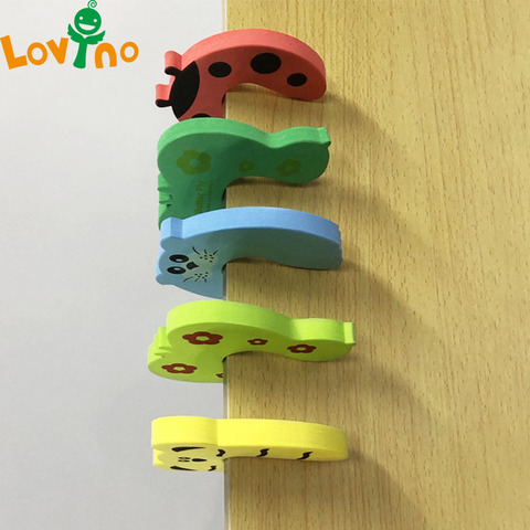 10 unidades/juego de pinzas de seguridad para puerta de niños, dibujos animados, tope de seguridad de mano, Animal lindo, tope de seguridad para puerta de bebé, Clip de seguridad ► Foto 1/6