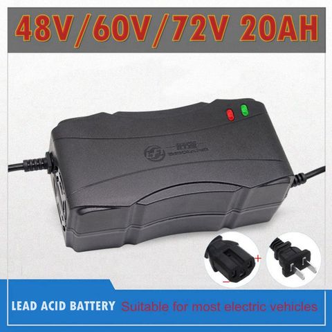 Cargador de bicicleta eléctrico inteligente, adaptador de carga para AGM Dry, batería de plomo ácido 20AH 12AH, 48V/60V/72V 2,8a ► Foto 1/6