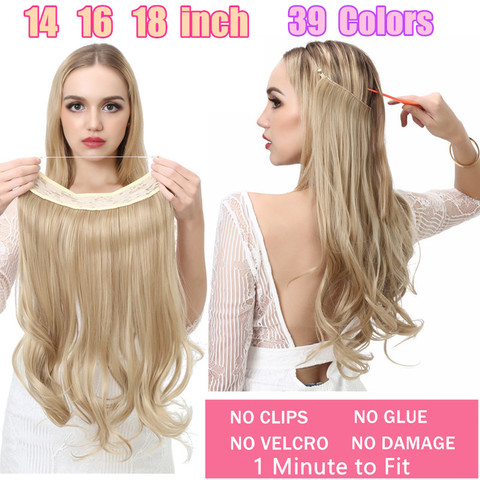 Extensiones de cabello de Halo ondulado, 12 