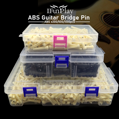 Pasadores de puente de Guitarra acústica ABS, 200/500/100 Uds., clavijas de cuerda, carcasa de ABS/abulón, Pin de Guitarra con incrustación de puntos, accesorios de Guitarra ► Foto 1/6