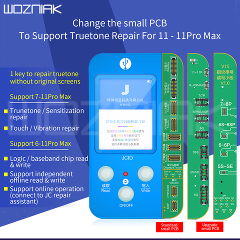 JC-programador de huella dactilar V1s v1 para iphone 7-11ProMax, programador de huella dactilar con banda base de choque táctil a Color Original fotosensible ► Foto 1/6