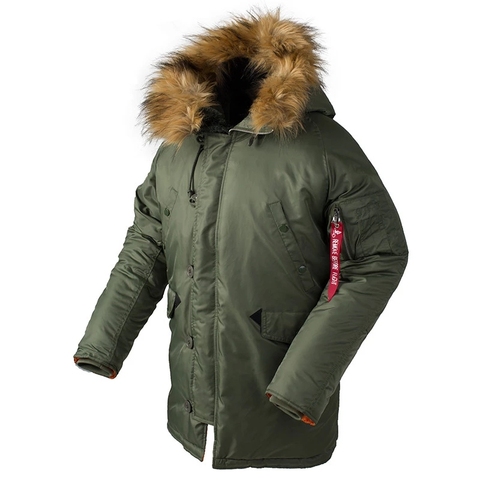 Nueva chaqueta de invierno N3B para hombre, abrigo largo de Canadá, capucha de piel militar, abrigo cálido de camuflaje, táctico del ejército bombardero, abrigo coreano ► Foto 1/6