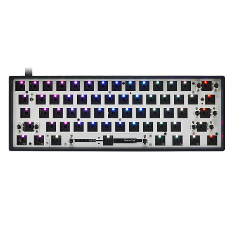 Teclado mecánico personalizado gk61 gk61x 60% rgb, interruptor LED, toma de intercambio en caliente, potente barra espaciadora dividida pcb tipo c de software ► Foto 1/6