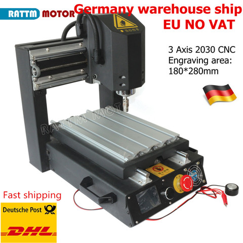 Fresadora de grabado CNC de escritorio de 3 ejes 2030 con acero de alta resistencia de parada de emergencia 110 V/220 V + 400 W husillo ► Foto 1/6