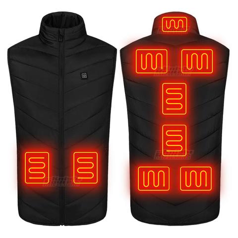 Chaleco autocalentado de 9 áreas para hombre y mujer, chaqueta de calor con batería USB, ropa de invierno térmico ► Foto 1/6