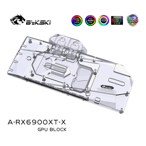 Bykski bloque de agua uso para AMD RX6900XT 6800XT edición de referencia GPU tarjeta/tarjeta de la cubierta completa de bloque para radiador/A-RGB/RGB ► Foto 1/6