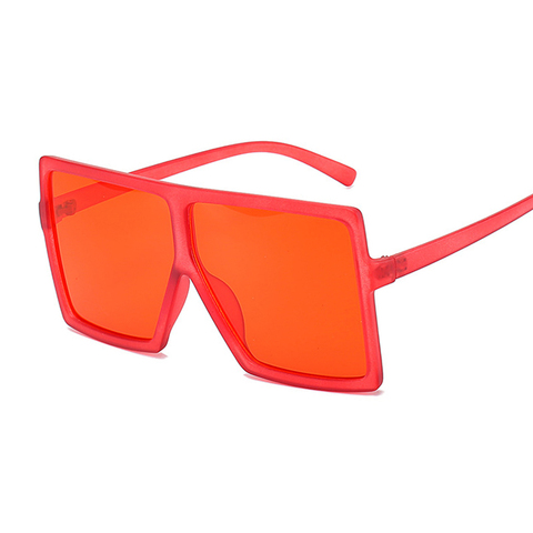 Gafas de sol de gran tamaño para mujer, lentes de sol de moda de color rojo, cuadradas, con marco grande, de lujo, gafas clásicas Retro, Unisex ► Foto 1/6