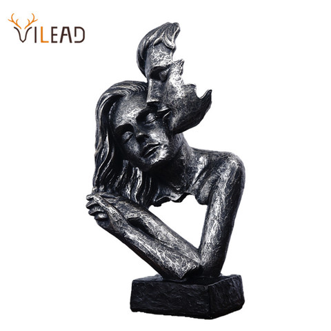 VILEAD-estatua Vintage de parejas besándose, regalo de San Valentín, figuritas para el hogar, sala de estar, escultura de decoración Interior ► Foto 1/6