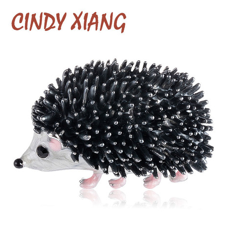 Broches de esmalte negro de erizo CINDY XIANG, Broches de puercoespín, insignias de bolso para niños, joyería de moda, broche de Animal bonito, Broches Unisex ► Foto 1/6