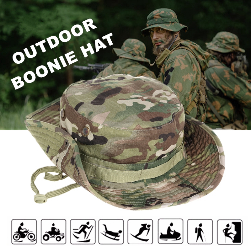 Multicam Boonie sombrero militar balde de camuflaje sombreros ejército caza  al aire libre senderismo pesca sol Protector pescador Cap táctico hombres -  Historial de precios y revisión