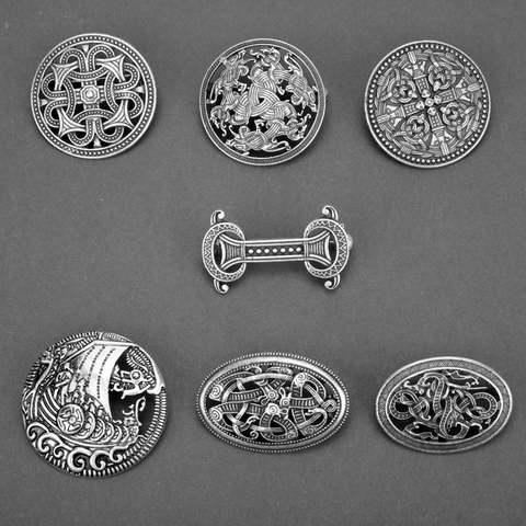 29 estilo vikingo joyería Pin plata Vintage nudo celta broche esmalte nórdico broche capa Pin capa botón insignia joyería regalo -40 ► Foto 1/6