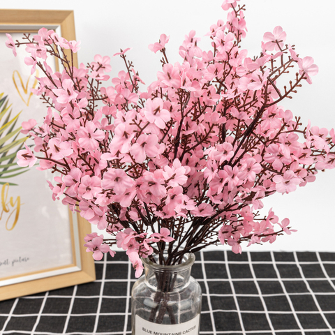 De seda Gypsophila Artificial flores para la decoración del hogar de tallo de plástico novia boda ramo de Mariage Cherry Blossom falsa flor DIY ► Foto 1/6